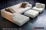 4pc Modern Euro Design White Leather Sectional Sofa S4707LW