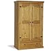 Corona 2 Door 1 Drawer Solid Pine Wardrobe