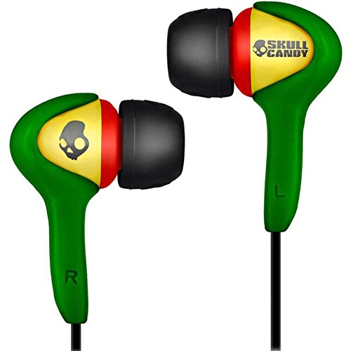 Skullcandy Smokin Buds with Mic Earphones/Earbuds Stereo Headphone - Rasta / One Size