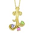 14K Yellow Gold Mother's Pendant - 3 Gemstone -- YOU CHOOSE THE COLORS!