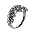 Guliette Verona Sterling Silver Princess Crown Ring (Black Rhodium Plated)