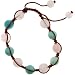 Stone Corded Bracelet - 10mm Rose Quartz and Faceted Blue Amazonite Round Beads with Adjustable 7 In