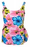 Spring Floral Plus Size Sarong Front Swimsuit - Women's Swimwear Plus Size Swimsuits
