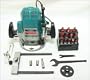 2 HP 1/2in 1/4in Electric Plunge Router w/12 PC Tungsten Bits