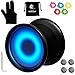 MAGICYOYO Y02-Aurora Light Up Professional Unresponsive Yoyo with Led Lights with Glove, Yoyo Holster, 5 Strings, Blue LED Light