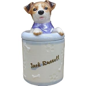 Jack Russell Terrier Collectible Dog Puppy Cookie Jar Container Statue by