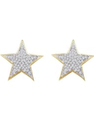 10KT Yellow Gold 0.25 CTW Diamond STAR Earrings