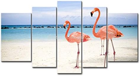YEHO Art Gallery Painting Flamingos On The Beach Picture Print On Canvas Animal The Picture Home Decor Oil Prints