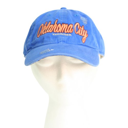 Oklahoma City Thunder DESTRUCTED Slouch Fit Adjustable Baseball Hat II - Blue