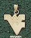 West Virginia Univ Wv 5/8 Charm/Pendant -14K/10K, Stainless Steel or Gold Plated