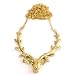 Vintage brass deer antlers pendant gold plated necklace by 81stgeneration