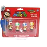 Super Mario 6cm Toad Minifiguren 4er Set