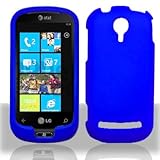 Blue Hard Plastic Rubberized Case Cover for LG C900 Quantum