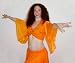 Orange Bra Front Cotton Choli/Blouse with Silk Sleeves