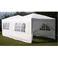 6.0x3.0mtr White Pop Up Gazebo, FULLY WATERPROOF with Six Side Panels and Carrybag