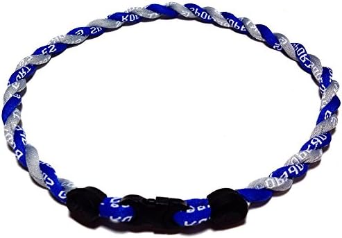 Eforbuy 2 Rope Titanium Sports Tornado Necklace - Choose from Multiple Colors (Blue/Gray, 18")