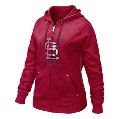 Nike St. Louis Cardinals Ladies Red Lightweight Full Zip Hoody Sweatshirt