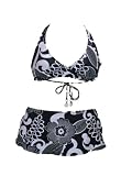 Tommy Hilfiger Black & White Print Skirted Bikini Set