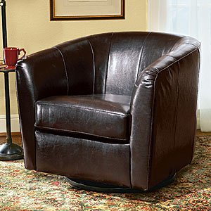 Amazon.com - Italian Leather Swivel Chair - Armchairs