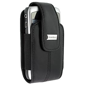 BlackBerry Curve Leather Holster with Swivel Belt Clip (Black)