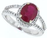 Search : 2.52CT Ruby and Diamond Ring in 14Kt White Gold
