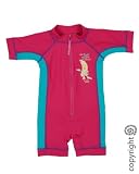 Bright Bots UPF50+ Australian Girls Sunsuit All in One Bright Pink with Turquoise size 18-24 months