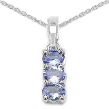 0.50 Carat Genuine Tanzanite Silver Pendant
