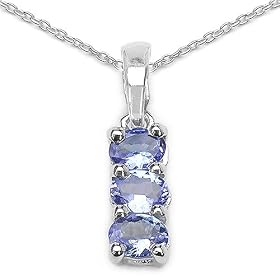 0.50 Carat Genuine Tanzanite Silver Pendant by 