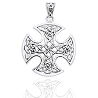 Still Center Celtic Knot Cross Sterling Silver Pendant by Courtney Davis