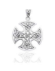 Still Center Celtic Knot Cross Sterling Silver Pendant by Courtney Davis