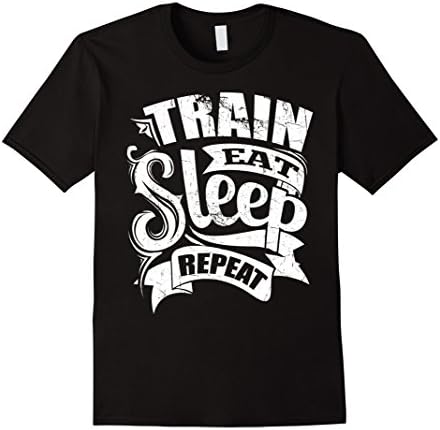 Men's Train eat sleep repeat t shirt XL Black