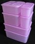 Tupperware Clear Mates Containers Set of 6 Lavender Pink