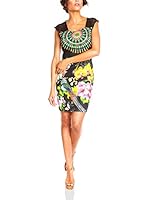 Spring Styles Vestido Babine (Negro / Amarillo)