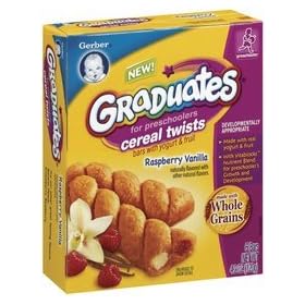Gerber Graduates for Pre-Schoolers, Cereal Twists Bars with Yogurt & Fruit, Raspberry Vanilla, 4.2 oz. net. (Pack of 6)