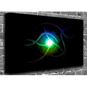 Green and Blue Drop Abstract Modern Canvas Art Canvas Print Picture Size: (24" x 16")