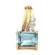 14K Yellow Gold Aquamarine and Diamond Pendant