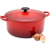 Le Creuset Enameled Cast-Iron 4-1/2-Quart Round French Oven, Red