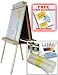Beka Double-Sided Easel-and-Supplies Combo #1, Marker and Chalkboard Surfaces, Top Paper Holder, Wood Trays, FREE ART WORKBOOK