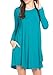 Women's Ultra Soft Bamboo Long-Sleeve Swing Dress w/Pockets, Made in USA
