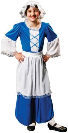 Girls Fancy Dress Girl's Tudor Costume Age 10-11 Blue