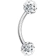 Crystal Clear Ferido Ball Eyebrow Ring MADE WITH SWAROVSKI ELEMENTS