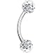 Crystal Clear Ferido Ball Eyebrow Ring MADE WITH SWAROVSKI ELEMENTS