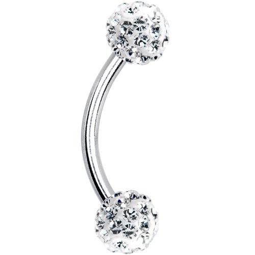 Crystal Clear Ferido Ball Eyebrow Ring MADE WITH SWAROVSKI ELEMENTS