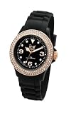 Ice-Watch Women's ST.BK.S.S.09 Stone Sili Collection Black and Gold Silicone Watch