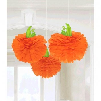 Pumpkin Tissue Poms Set of 3