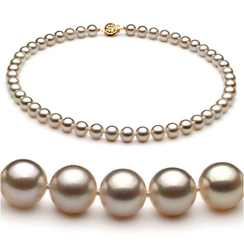 White 7.5 8mm AA Japanese Akoya Pearl Necklace 16 inch Choker Length