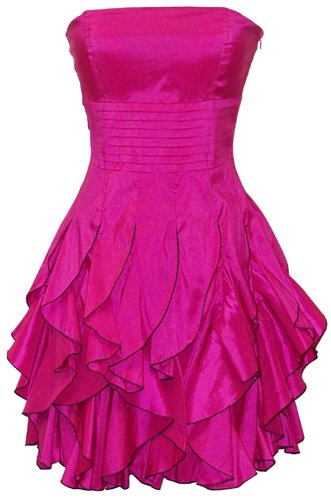 Strapless Ruffle Mini Dress Prom Party Formal Gown