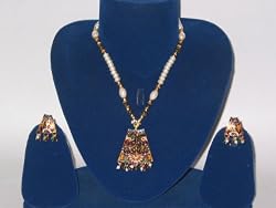Wedding Gift Meenakari Necklace Set and Earring In Multi Beads-3pc Set(Brand New)