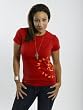 Fitted Distressed Red Amnesty Logo T-shirt