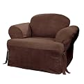Soft Suede T-Cushion Slipcover Collection - Chocolate